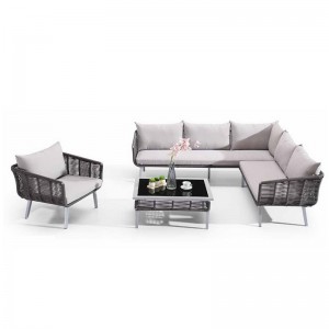 Set di divani in rattan per esterni componibili a forma di L